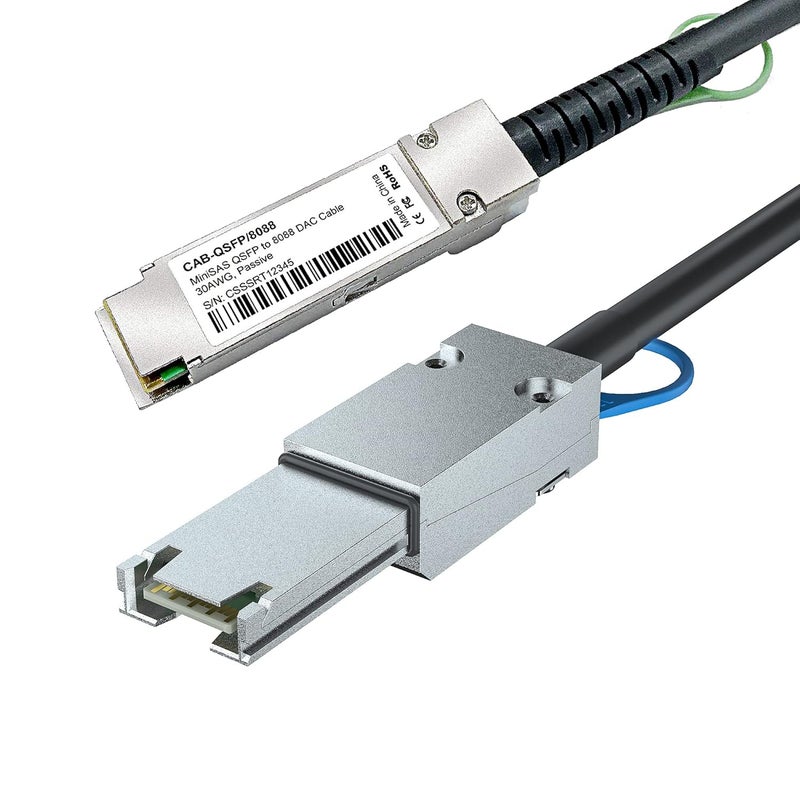 HYFIBER QSFP to SFF-8088 MiniSAS Cable, SFF-8436 to SFF-8088 External DDR Hybrid SAS Cable, 100-Ohm, 1 Meter(3.3ft), Copper Passive for NetApp DS4243 DS4246 DS2246 - Image 2